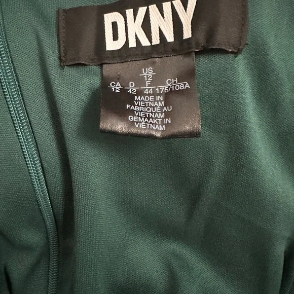 DKNY Deep Turquoise Velvet Faux Wrap Tie Dress - Picture 5 of 5